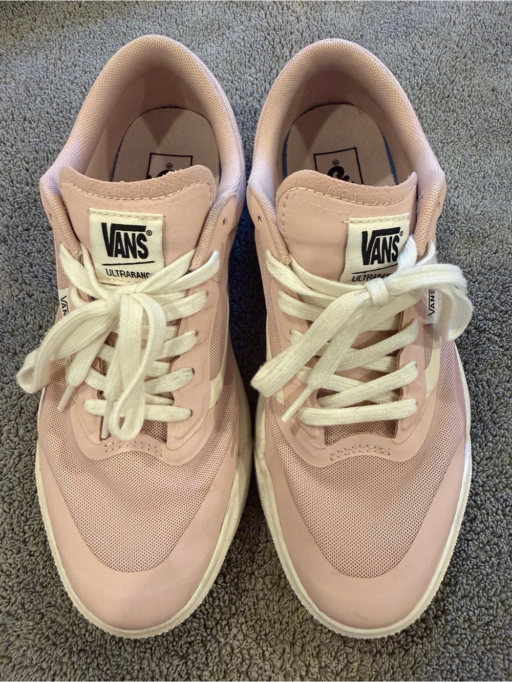 Vans UltraRange Pink and White Mesh Lace-Up Sneakers